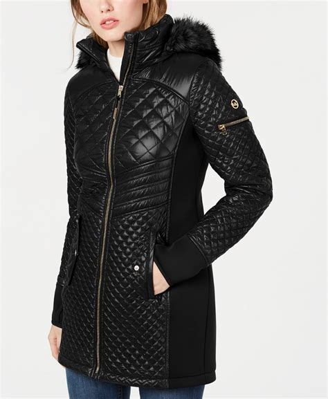 michael kors faux-fur-trim hooded bomber coat|Macy’s Michael Kors Hooded Puffer Coat Is a Must.